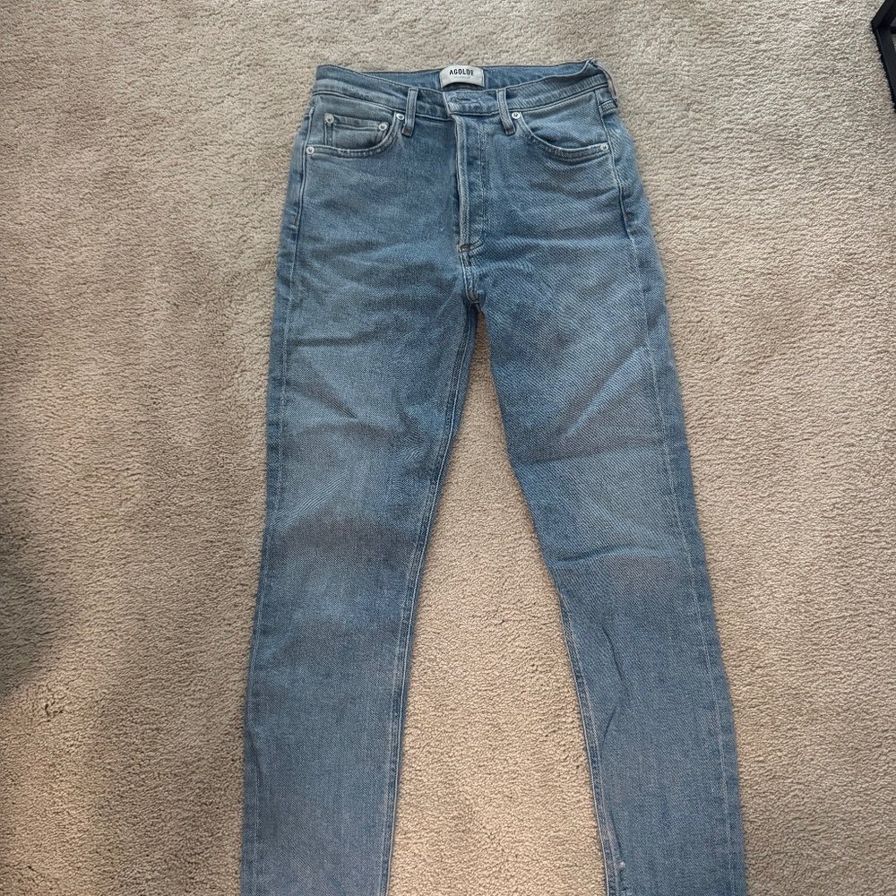 Agolde Riley High Rise Straight Crop Jeans